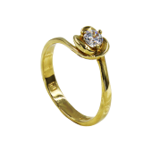 Μονόπετρο δαχτυλίδι χρυσό 14Κ - MD51224