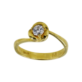 Μονόπετρο δαχτυλίδι χρυσό 14Κ - MD51224