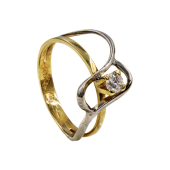 Μονόπετρο δαχτυλίδι δίχρωμο 14Κ - MD51273