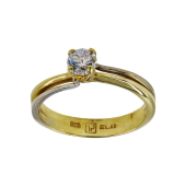 Μονόπετρο δαχτυλίδι δίχρωμο 14Κ - MD52257