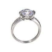 Μονόπετρο δαχτυλίδι λευκόχρυσο 14Κ - MDA746