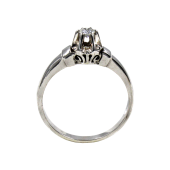 Μονόπετρο δαχτυλίδι λευκόχρυσο 18Κ - MDB1040