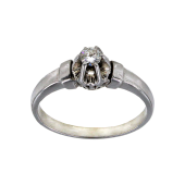 Μονόπετρο δαχτυλίδι λευκόχρυσο 18Κ - MDB1040
