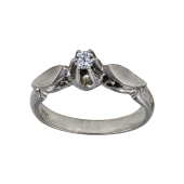 Μονόπετρο δαχτυλίδι λευκόχρυσο 18Κ - MDB1041