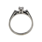 Μονόπετρο δαχτυλίδι λευκόχρυσο 18Κ - MDB1257