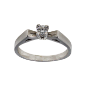 Μονόπετρο δαχτυλίδι λευκόχρυσο 18Κ - MDB1257