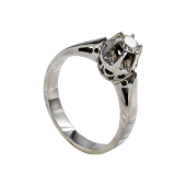 Μονόπετρο δαχτυλίδι λευκόχρυσο 18Κ - MDB1412