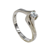 Μονόπετρο δαχτυλίδι λευκόχρυσο 18Κ - MDB2070