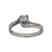 Μονόπετρο δαχτυλίδι λευκόχρυσο 18Κ - MDB2070