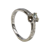 Μονόπετρο δαχτυλίδι λευκόχρυσο 18Κ - MDB2078