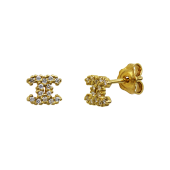 Σκουλαρίκια Χρυσά 14Κ Με Ζιργκόν Πέτρες - S1181