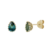 Σκουλαρίκια Δάκρυ Χρυσά 14Κ Με Ζιργκόν Πέτρες - S1183_0