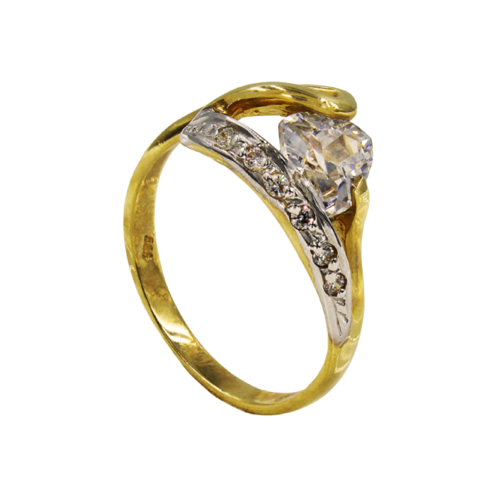 Μονόπετρο δαχτυλίδι χρυσό 14Κ - MD1030
