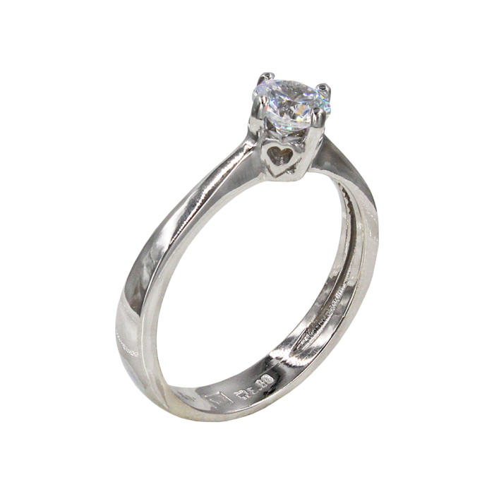 Μονόπετρο δαχτυλίδι λευκόχρυσο 14Κ - MD42249