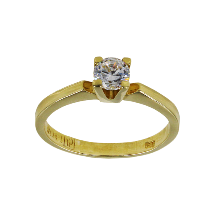 Μονόπετρο δαχτυλίδι χρυσό 14Κ - MD52320