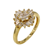 Δαχτυλίδι χρυσό με ζιργκόν πέτρες 14Κ - D1020