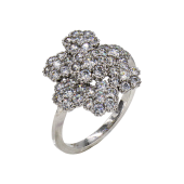 Δαχτυλίδι λευκόχρυσο με ζιργκόν πέτρες 14Κ - D1034