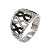 Δαχτυλίδι λευκόχρυσο με ζιργκόν πέτρες 14Κ - D1035