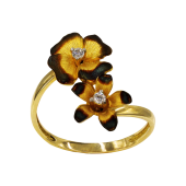 Δαχτυλίδι χρυσό με ζιργκόν πέτρες 14Κ - D1052