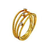 Δαχτυλίδι χρυσό με brilliant πέτρες 18Κ - D1058