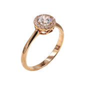 Δαχτυλίδι ροζέτα μπρονζέ με ζιργκόν πέτρες 14Κ - D1064R_0