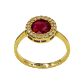 Δαχτυλίδι χρυσό με ζιργκόν πέτρες 14Κ - D2050