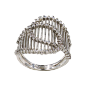 Δαχτυλίδι λευκόχρυσο με ζιργκόν πέτρες 14Κ - D41241