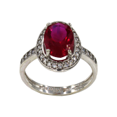 Δαχτυλίδι ροζέτα λευκόχρυσο με ζιργκόν πέτρες 14Κ - D41633