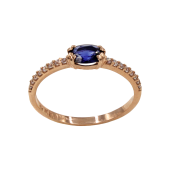 Δαχτυλίδι ροζ χρυσό με ζιργκόν πέτρες 14Κ - D42350
