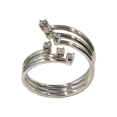 Δαχτυλίδι λευκόχρυσο με ζιργκόν πέτρες 14Κ - D4804