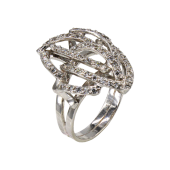 Δαχτυλίδι λευκόχρυσο με ζιργκόν πέτρες 14Κ - D496