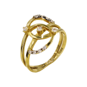 Δαχτυλίδι χρυσό με ζιργκόν πέτρες 14Κ - D51458