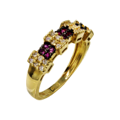 Δαχτυλίδι χρυσό με ζιργκόν πέτρες 14Κ - D51542