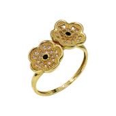 Δαχτυλίδι χρυσό με ζιργκόν πέτρες 14Κ - D51668