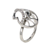 Δαχτυλίδι λευκόχρυσο με ζιργκόν πέτρες 14Κ - D977