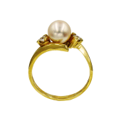 Δαχτυλίδι χρυσό 14Κ με μαργαριτάρι & ζιργκόν - MRD1006