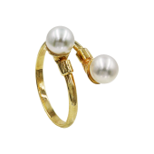 Δαχτυλίδι χρυσό 14Κ με μαργαριτάρια - MRD1015