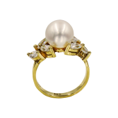 Δαχτυλίδι χρυσό 14Κ με μαργαριτάρι & ζιργκόν - MRD2058