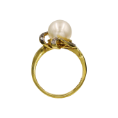 Δαχτυλίδι χρυσό 14Κ με μαργαριτάρι & ζιργκόν - MRD51407