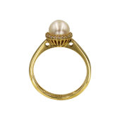 Δαχτυλίδι χρυσό 14Κ με μαργαριτάρι & ζιργκόν - MRD52202