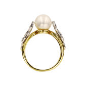 Δαχτυλίδι χρυσό 14Κ με μαργαριτάρι & ζιργκόν - MRD5968