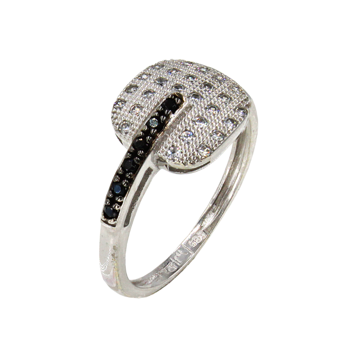 Δαχτυλίδι λευκόχρυσο με ζιργκόν πέτρες 14Κ - D41673
