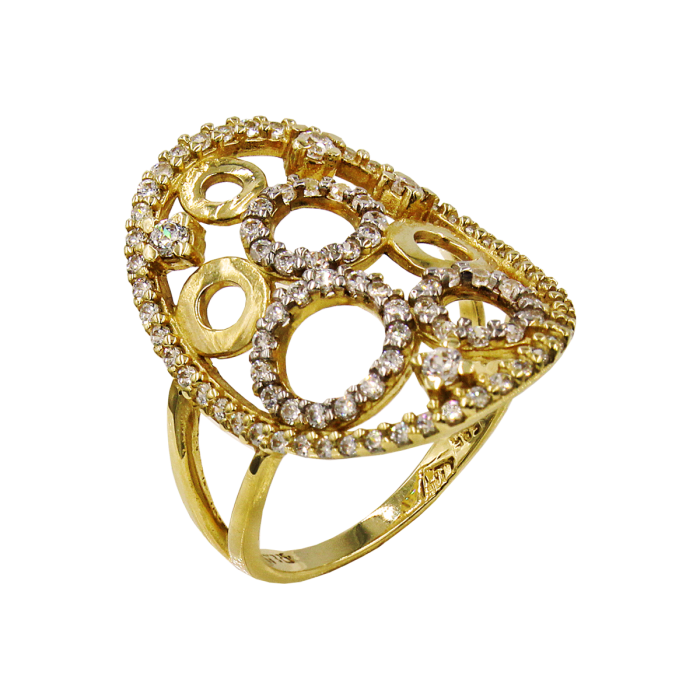 Δαχτυλίδι χρυσό με ζιργκόν πέτρες 14Κ - D51510