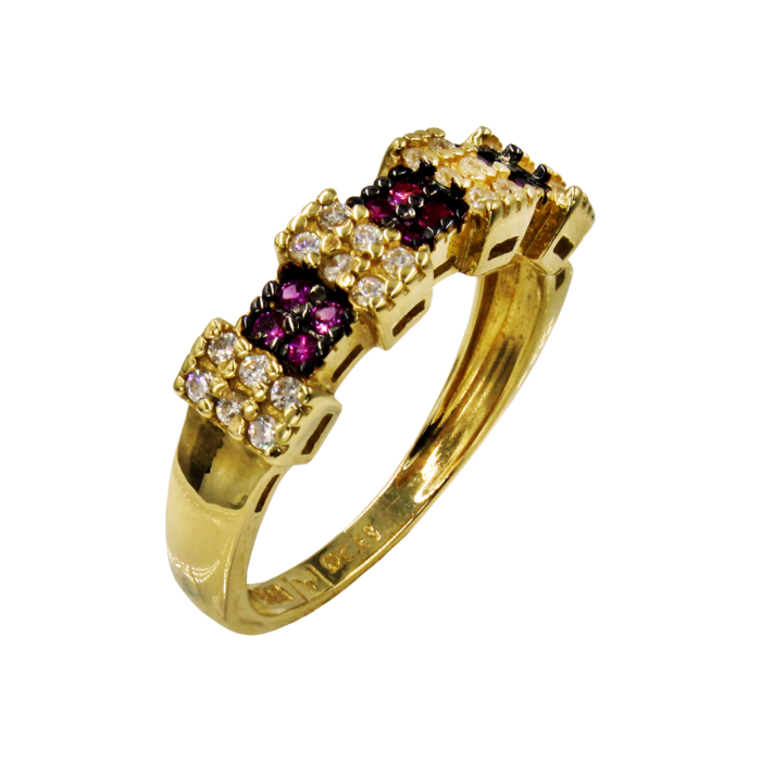 Δαχτυλίδι χρυσό με ζιργκόν πέτρες 14Κ - D51542