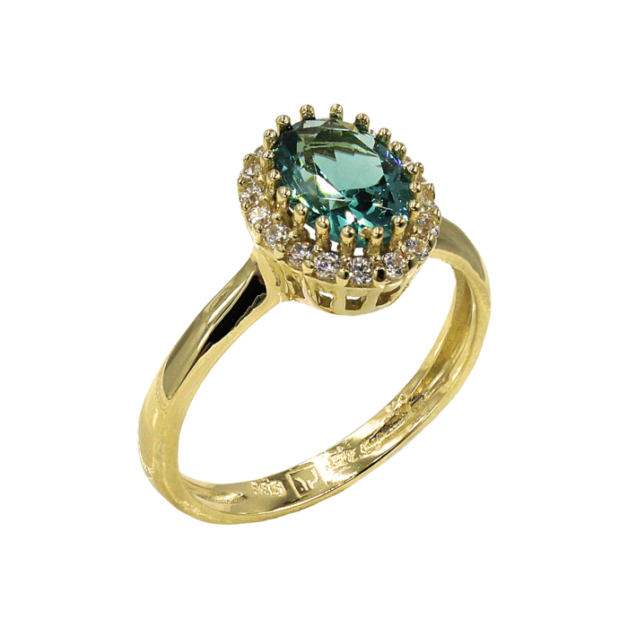 Δαχτυλίδι ροζέτα χρυσό με ζιργκόν πέτρες 14Κ - D52438