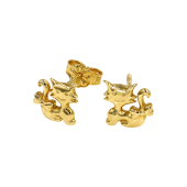 Σκουλαρίκια γατούλες χρυσά 14Κ - PSK1052
