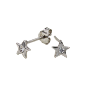 Σκουλαρίκια αστέρια λευκόχρυσα 14Κ - PSK1061
