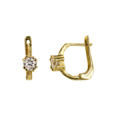 Σκουλαρίκια κρεμαστά χρυσά 14Κ με ζιργκόν πέτρες - S1072