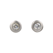 Σκουλαρίκια λευκόχρυσα 14Κ με ζιργκόν πέτρες - S1086