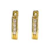 Σκουλαρίκια Κρίκοι οβάλ χρυσά 14Κ με ζιργκόν - SK1049K